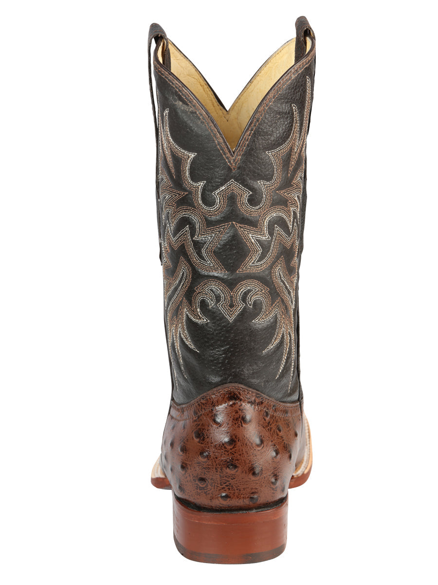 El Señor de los Cielos Men’s Rodeo Boot - Imitation Ostrich Leather - Brown 44934 — view 3