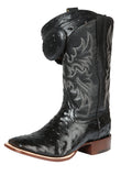 Men's Leather Cowboy Boots - Made in Mexico - Embossed Black Ostrich 44935