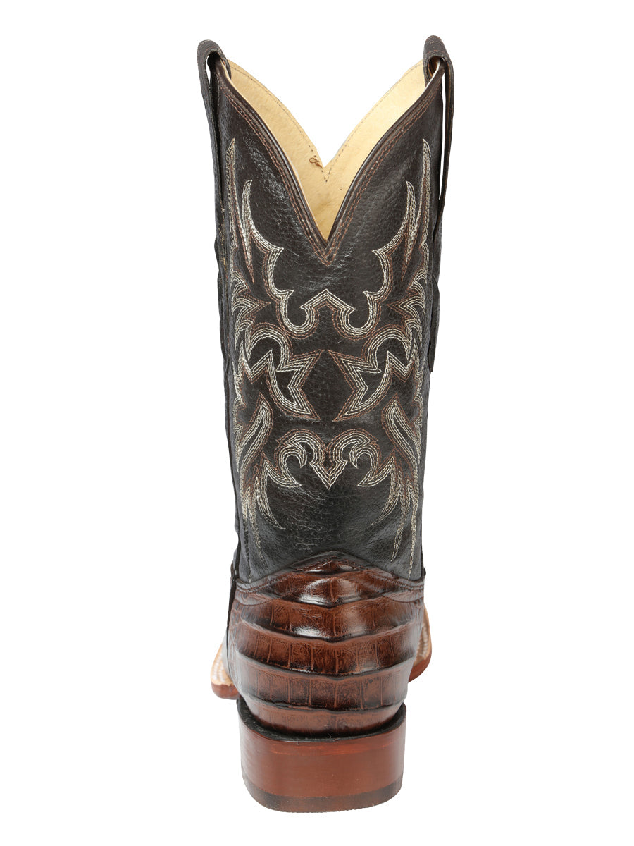 El Señor de los Cielos Men’s Rodeo Boot - Imitation Caiman Belly Leather - Brown 44937 — view 3