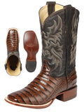 El Señor de los Cielos Men’s Rodeo Boot - Imitation Caiman Belly Leather - Brown 44937