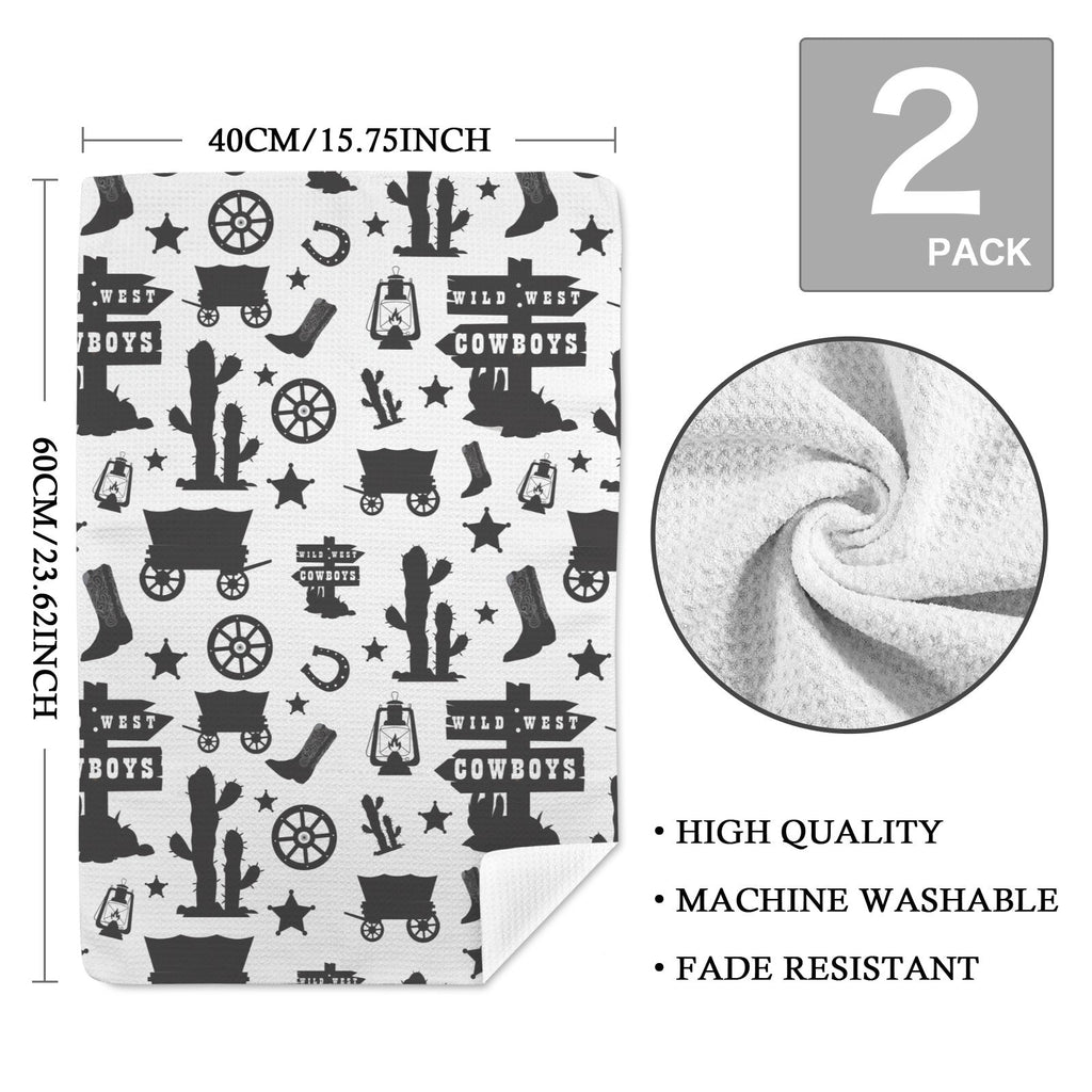 Baha Ranch Wild West Cowboys Set of 2 Dish Towels Made in America by Baha Ranch Western Wear - product image 3