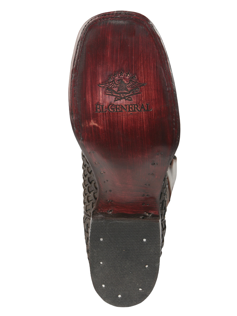 El General Men’s Leather Rodeo Boots Petatillo - Chocolate 45013 — view 8