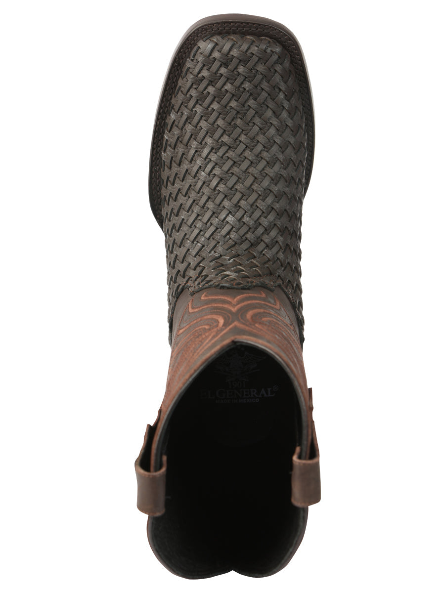 El General Men’s Leather Rodeo Boots Petatillo - Chocolate 45013 — view 7