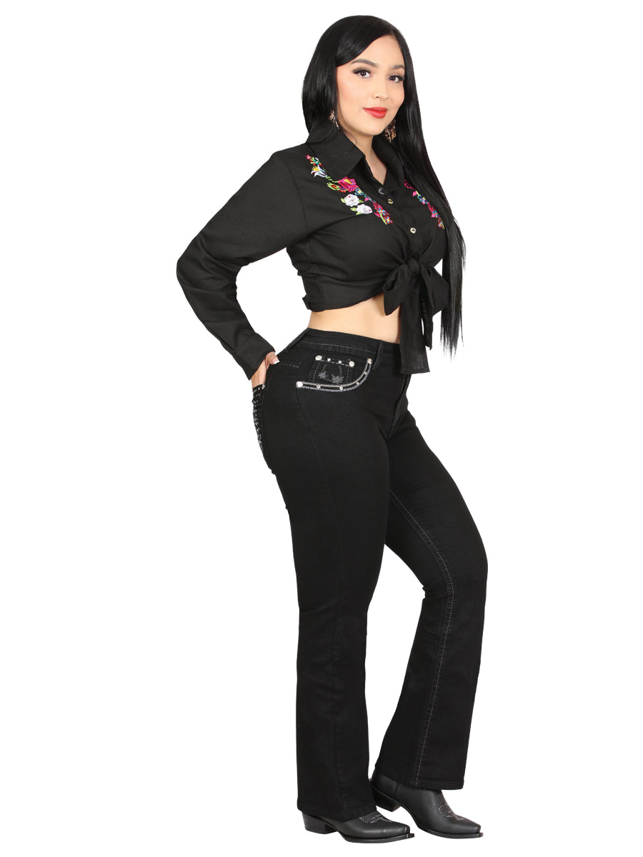 Centenario Bootcut Denim Jeans - Black 45026 — view 2