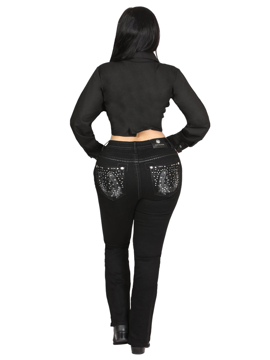 Centenario Bootcut Denim Jeans - Black 45026 — view 4