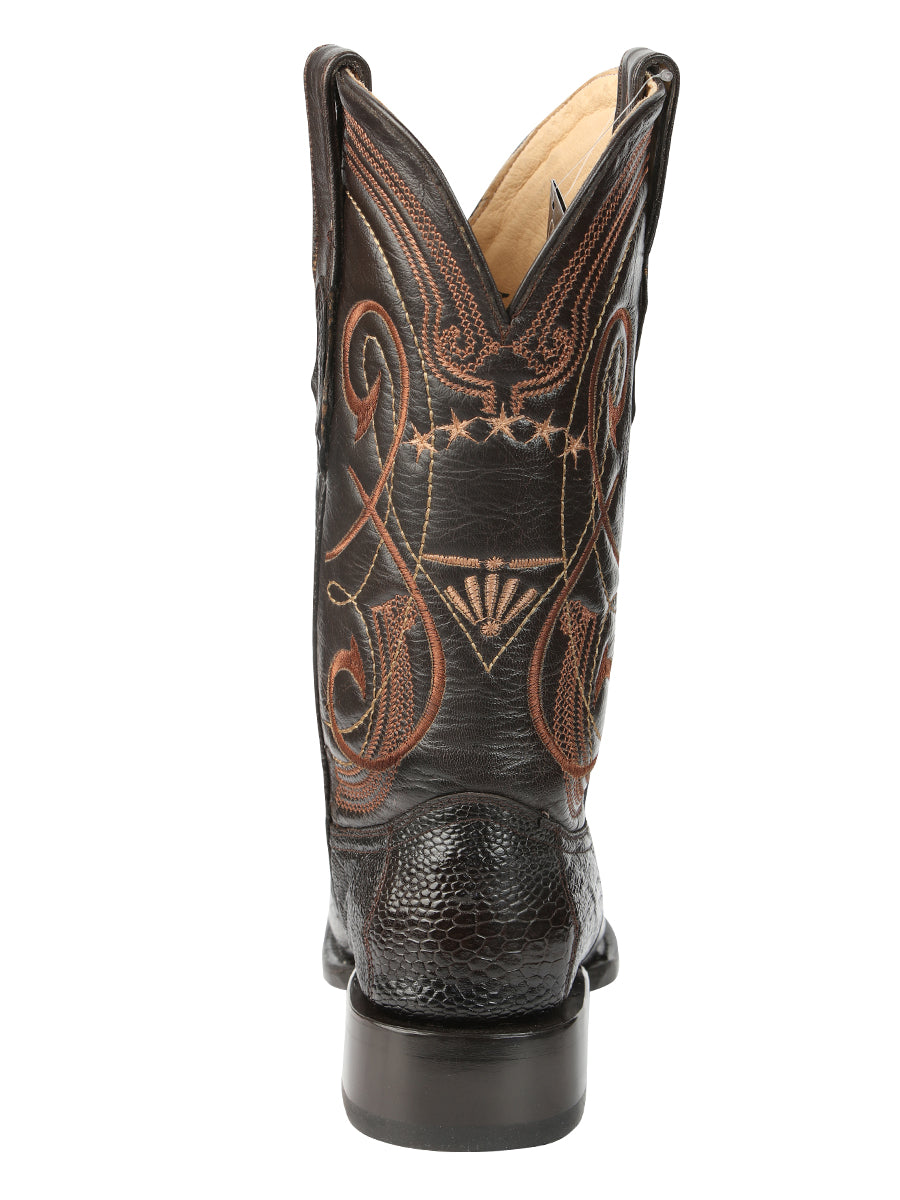 El General Men's Exotic Ostrich Leg Cowboy Boots - Brown 45068 — view 3