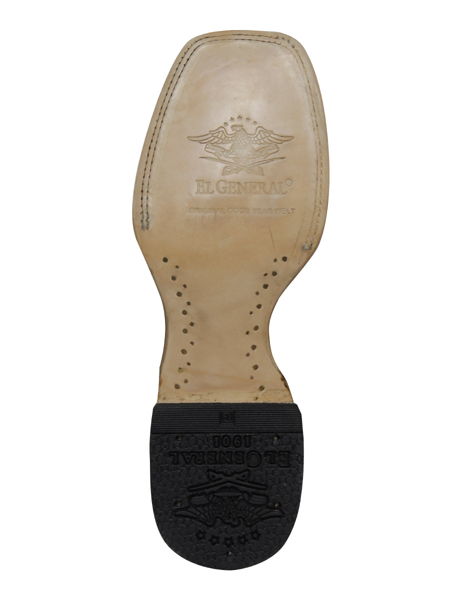 El General Men's Exotic Lizard Rodeo Cowboy Boots - Brown 45070 — view 6