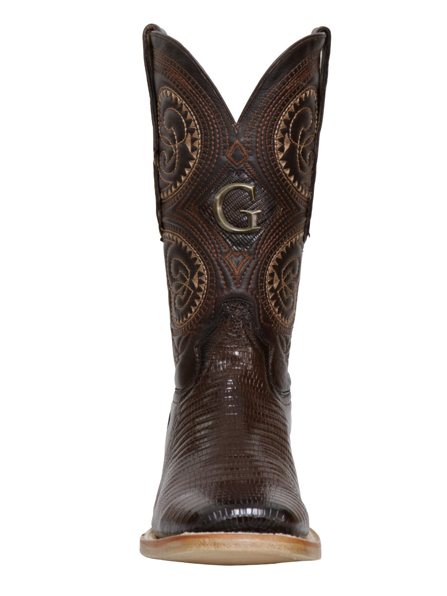 El General Men's Exotic Lizard Rodeo Cowboy Boots - Brown 45070 — view 4