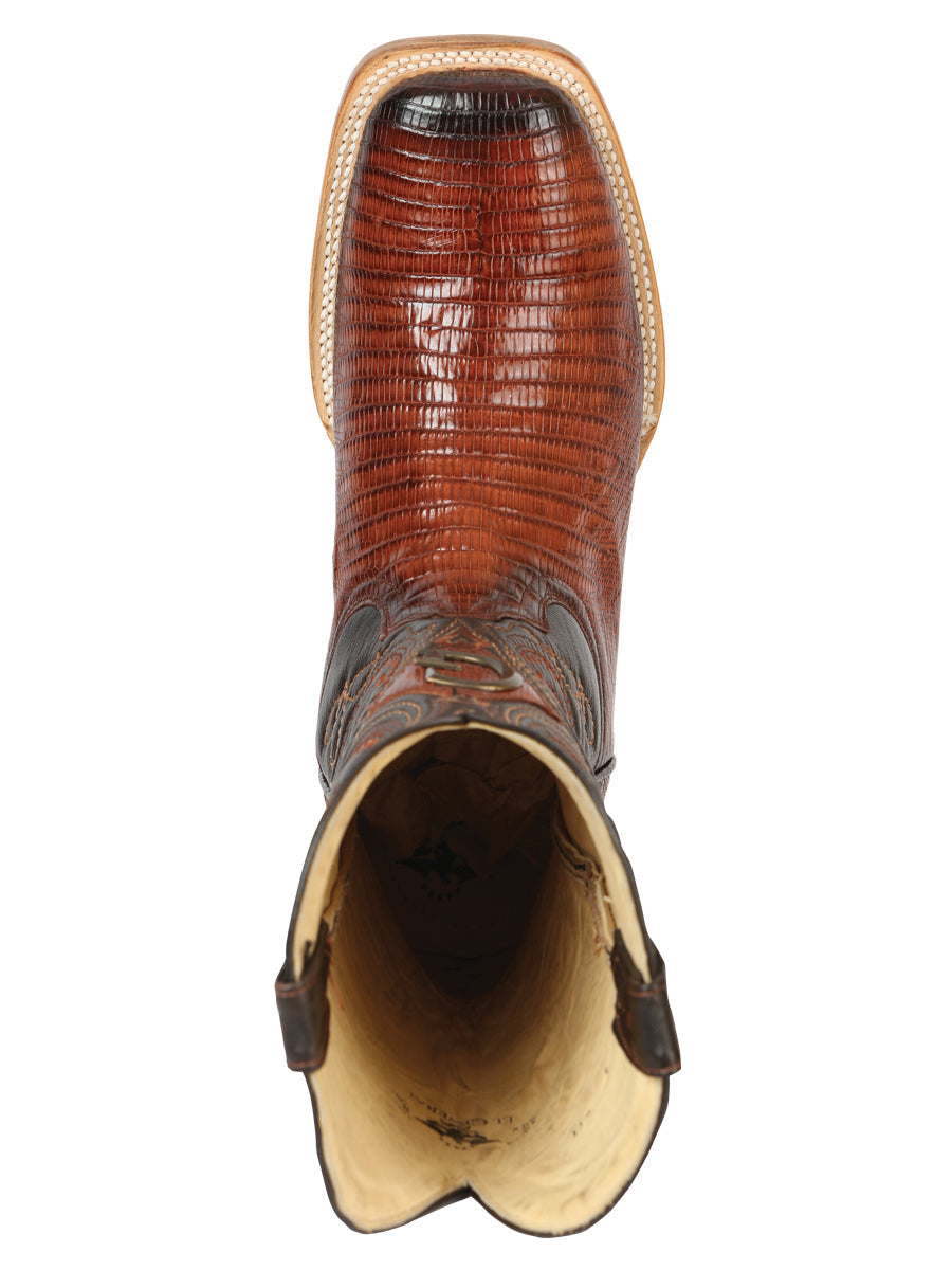 El General Men's Exotic Lizard Rodeo Cowboy Boots - Cognac 45071 — view 2
