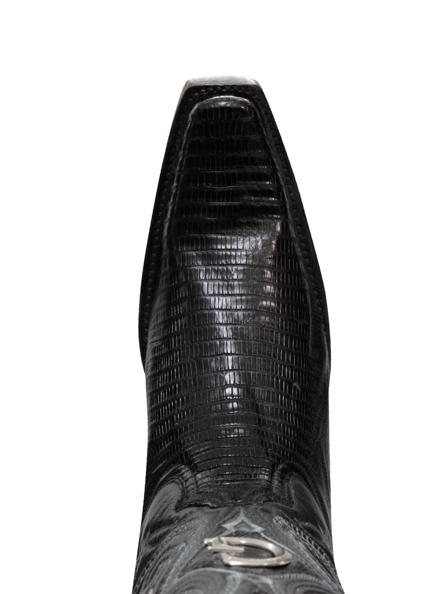 El General Men's Exotic Lizard Cowboy Boots - Black 45072 — view 3