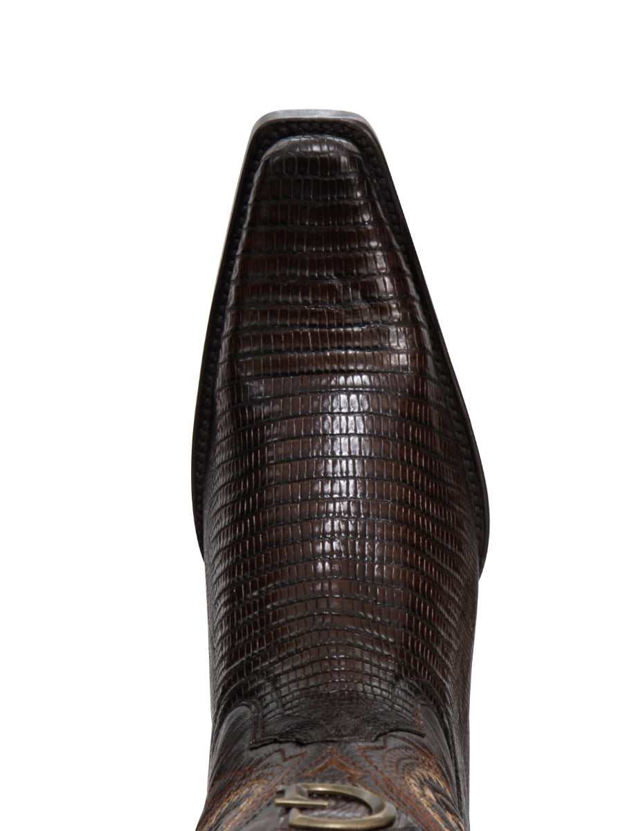 El General Men’s Exotic Lizard Cowboy Boots – Brown – Style 45073 — view 3