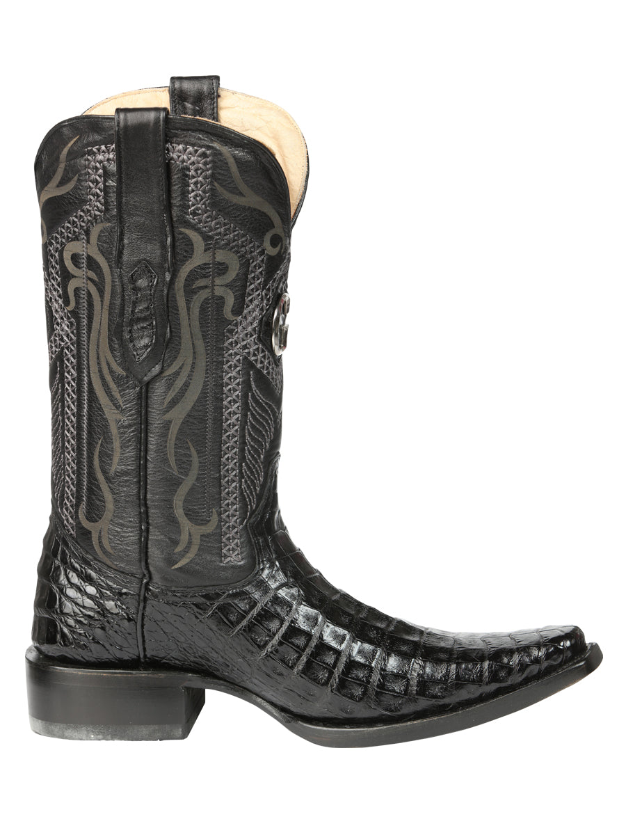 El General Men's Exotic Caiman Belly Cowboy Boots - Black 45078 — view 3