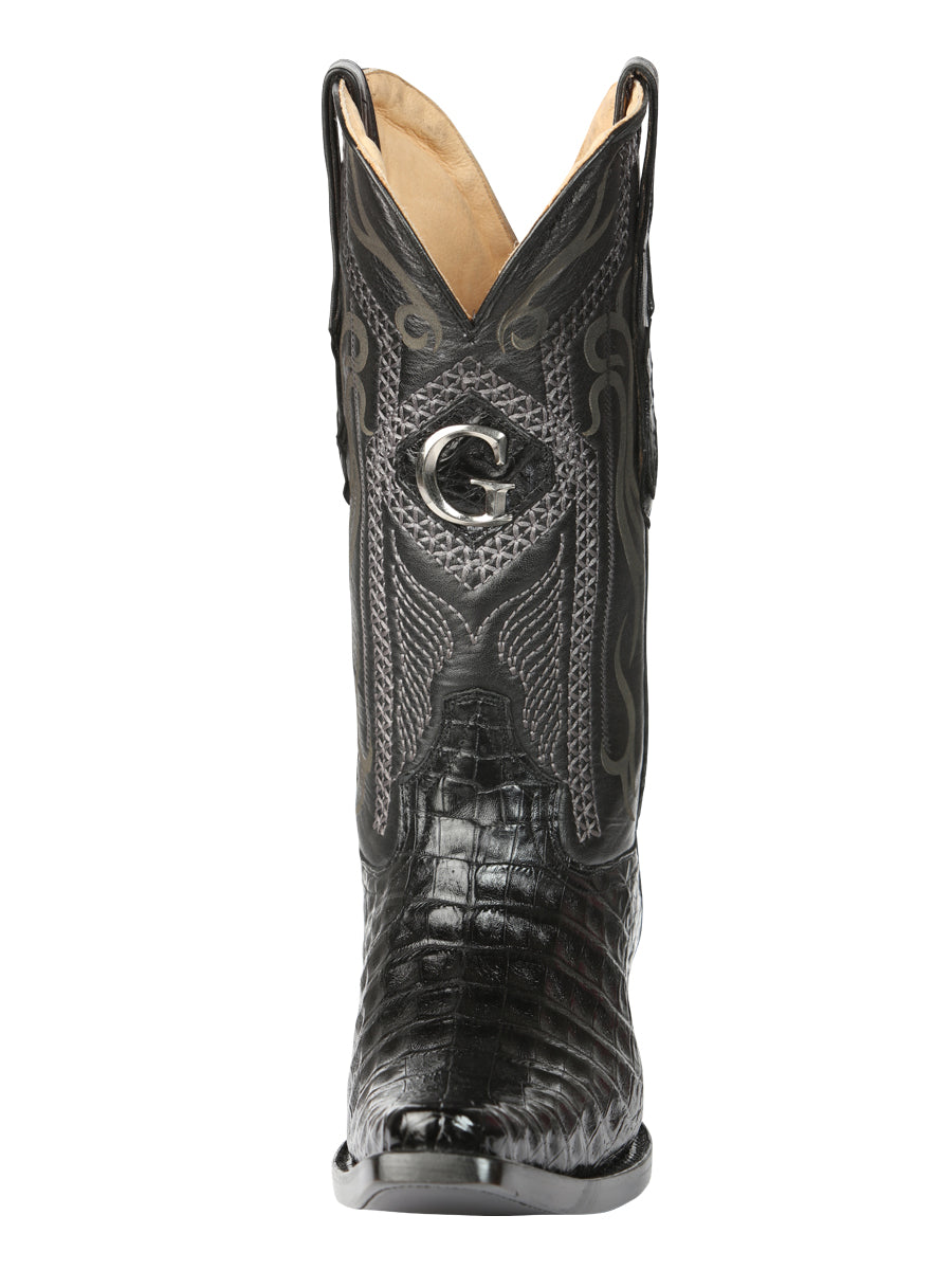 El General Men's Exotic Caiman Belly Cowboy Boots - Black 45078 — view 4