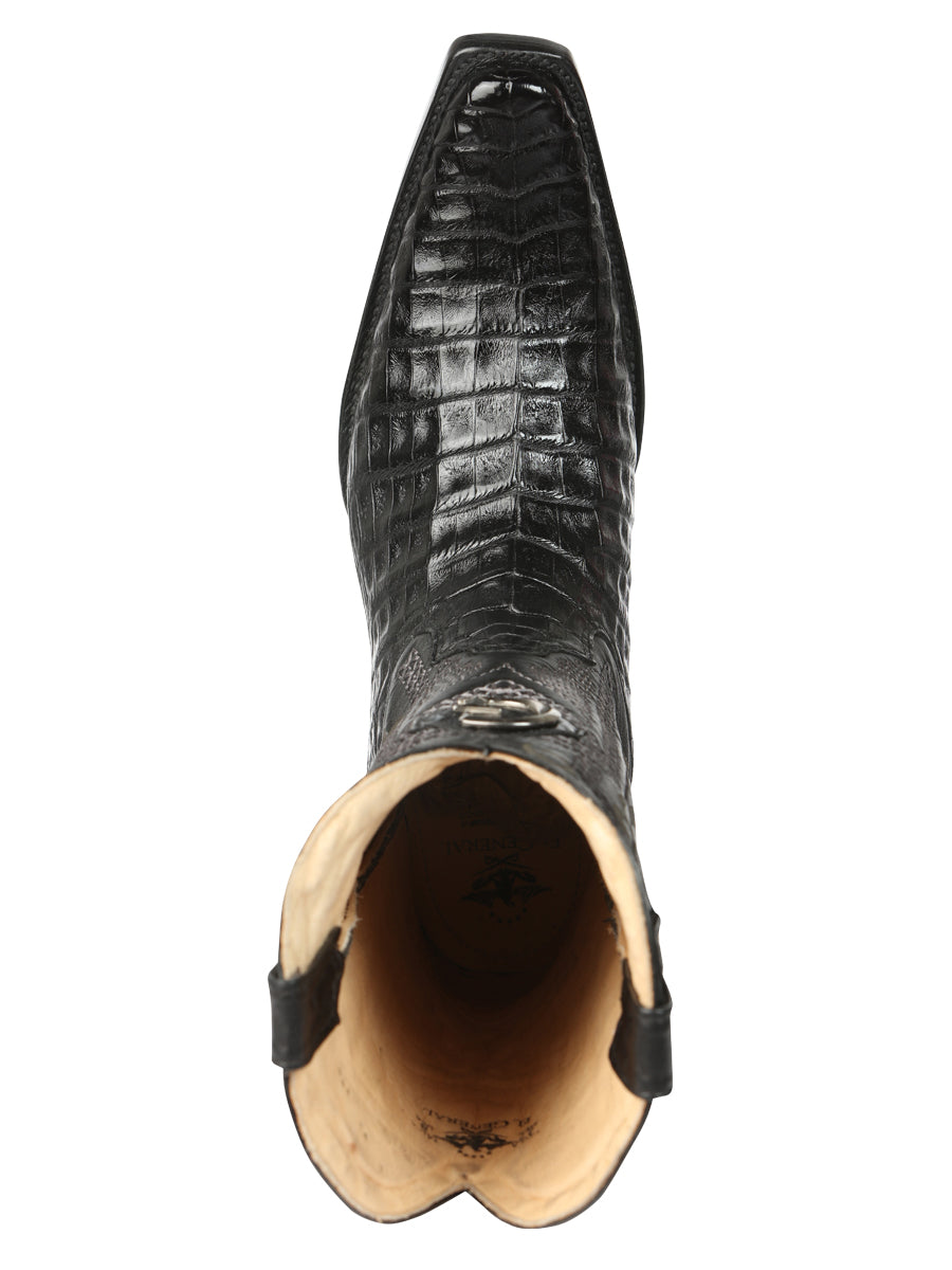 El General Men's Exotic Caiman Belly Cowboy Boots - Black 45078 — view 6