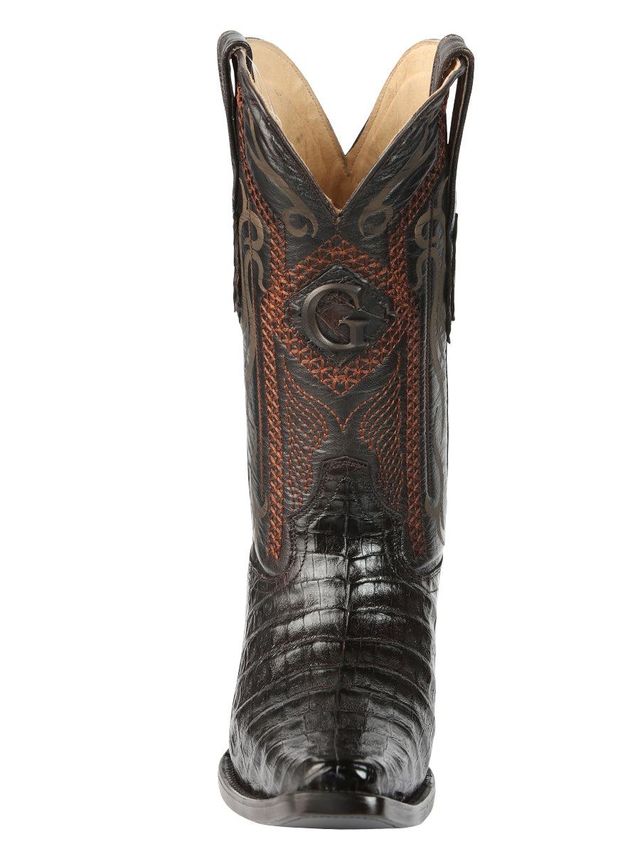 El General Men's Exotic Caiman Belly Cowboy Boots - Brown 45079 — view 2