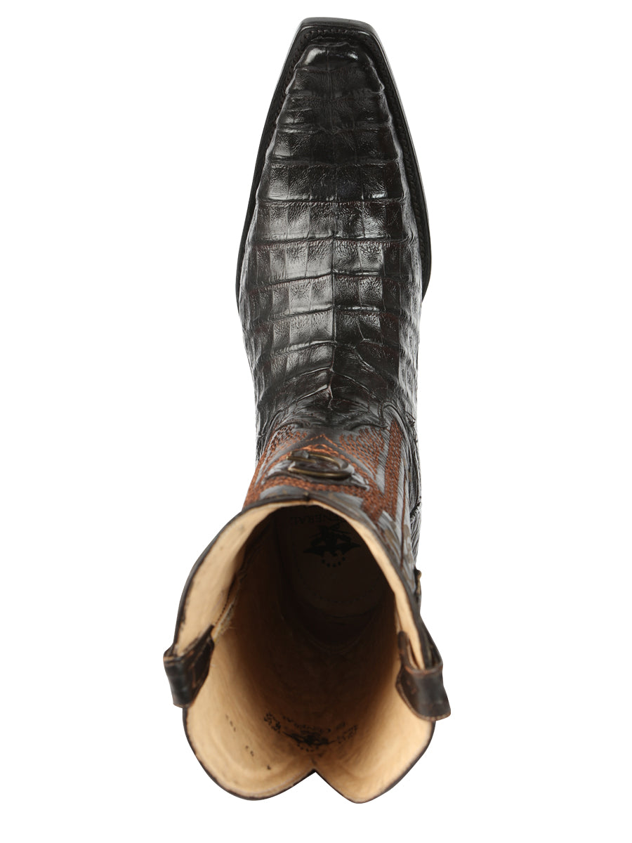 El General Men's Exotic Caiman Belly Cowboy Boots - Brown 45079 — view 4