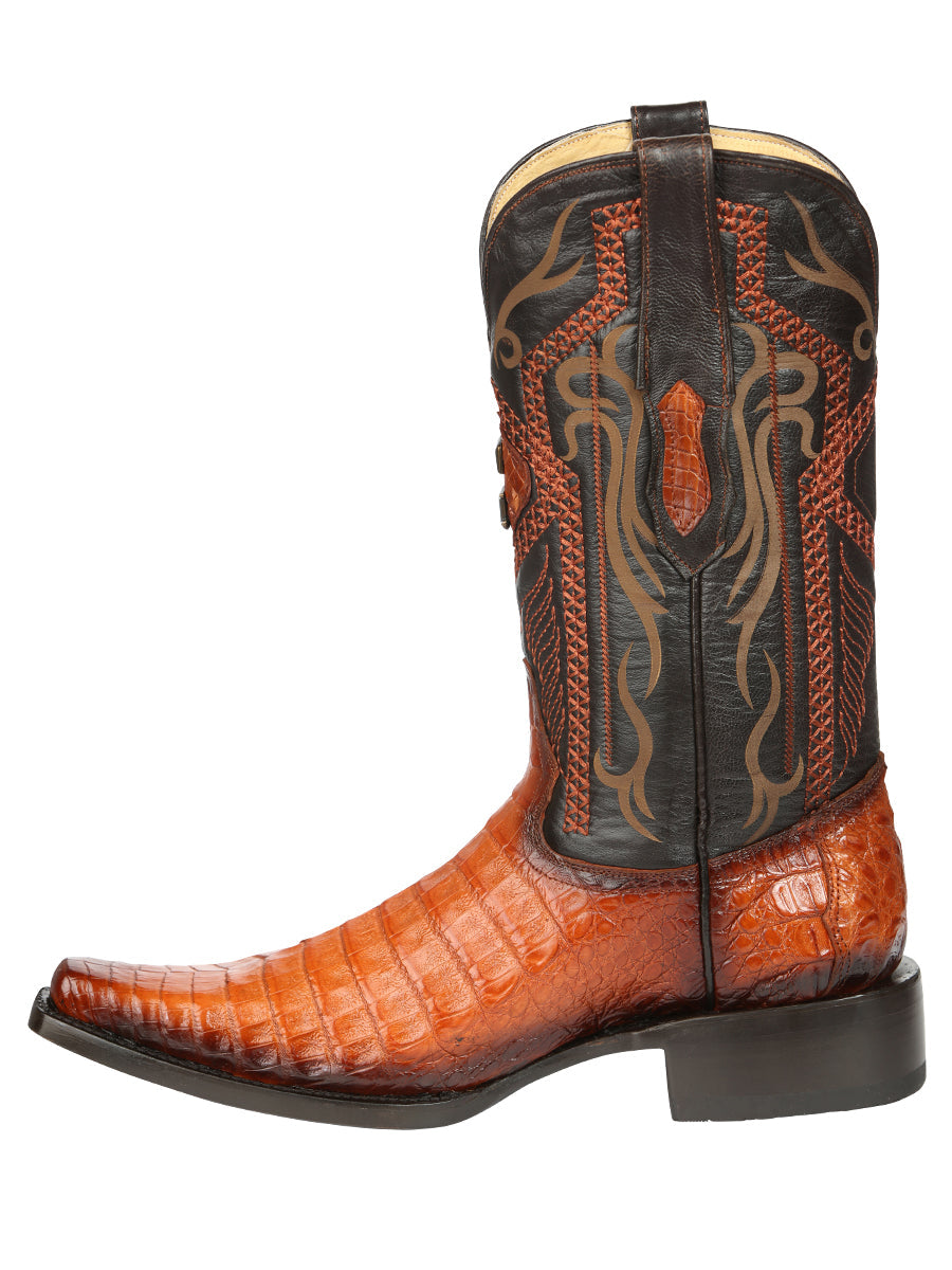 El General Men's Exotic Caiman Belly Cowboy Boots - Cognac 45080 — view 2