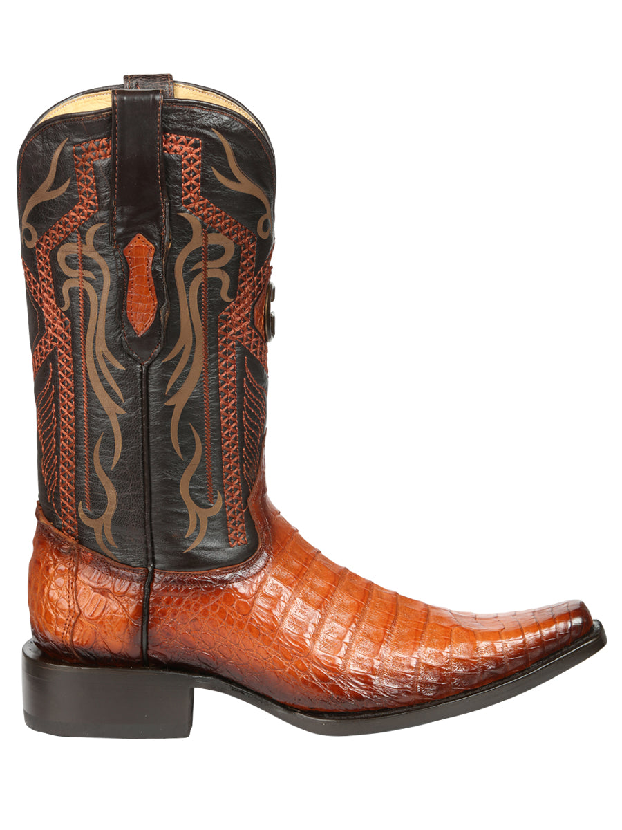 El General Men's Exotic Caiman Belly Cowboy Boots - Cognac 45080 — view 3
