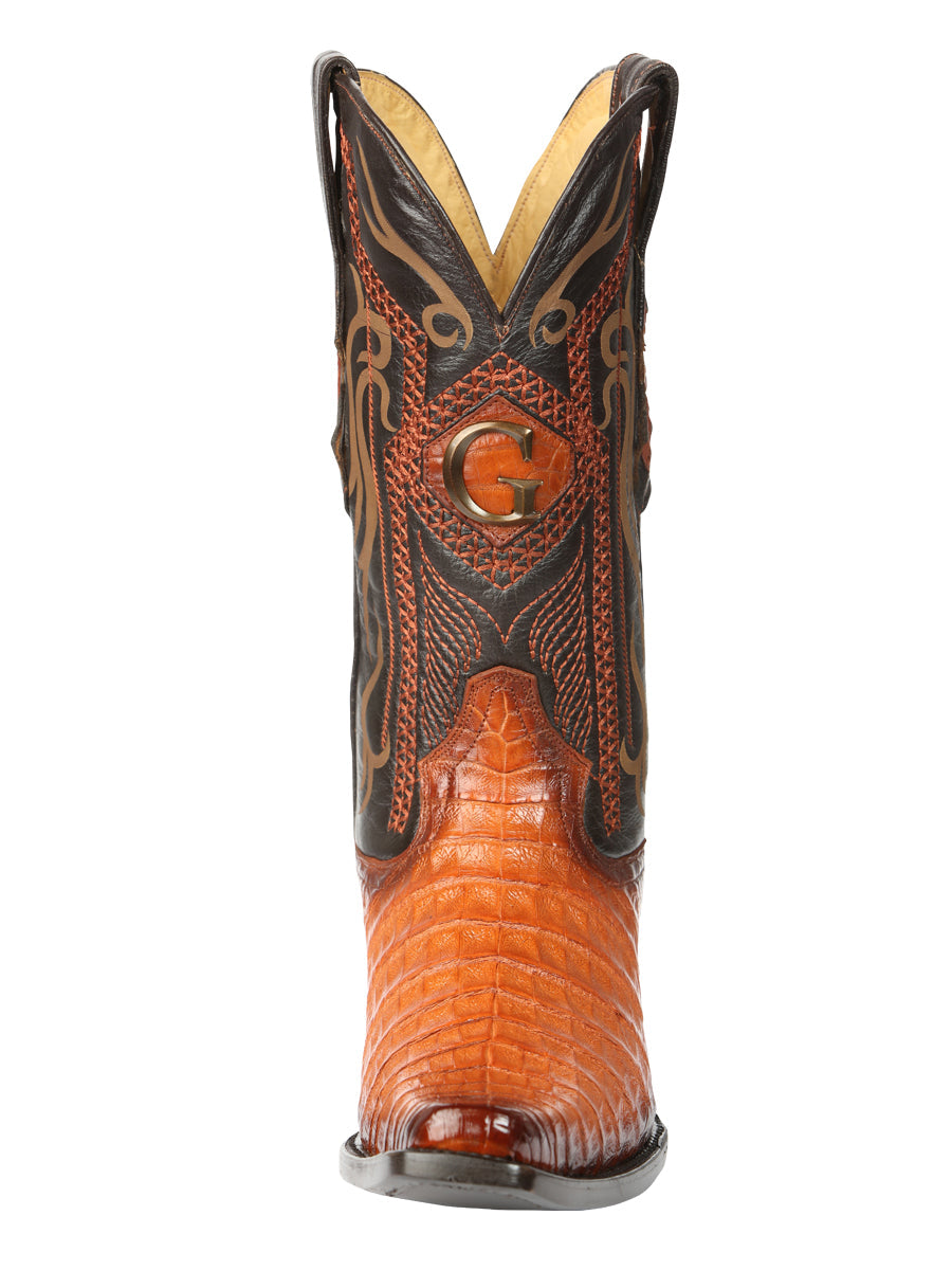 El General Men's Exotic Caiman Belly Cowboy Boots - Cognac 45080 — view 4