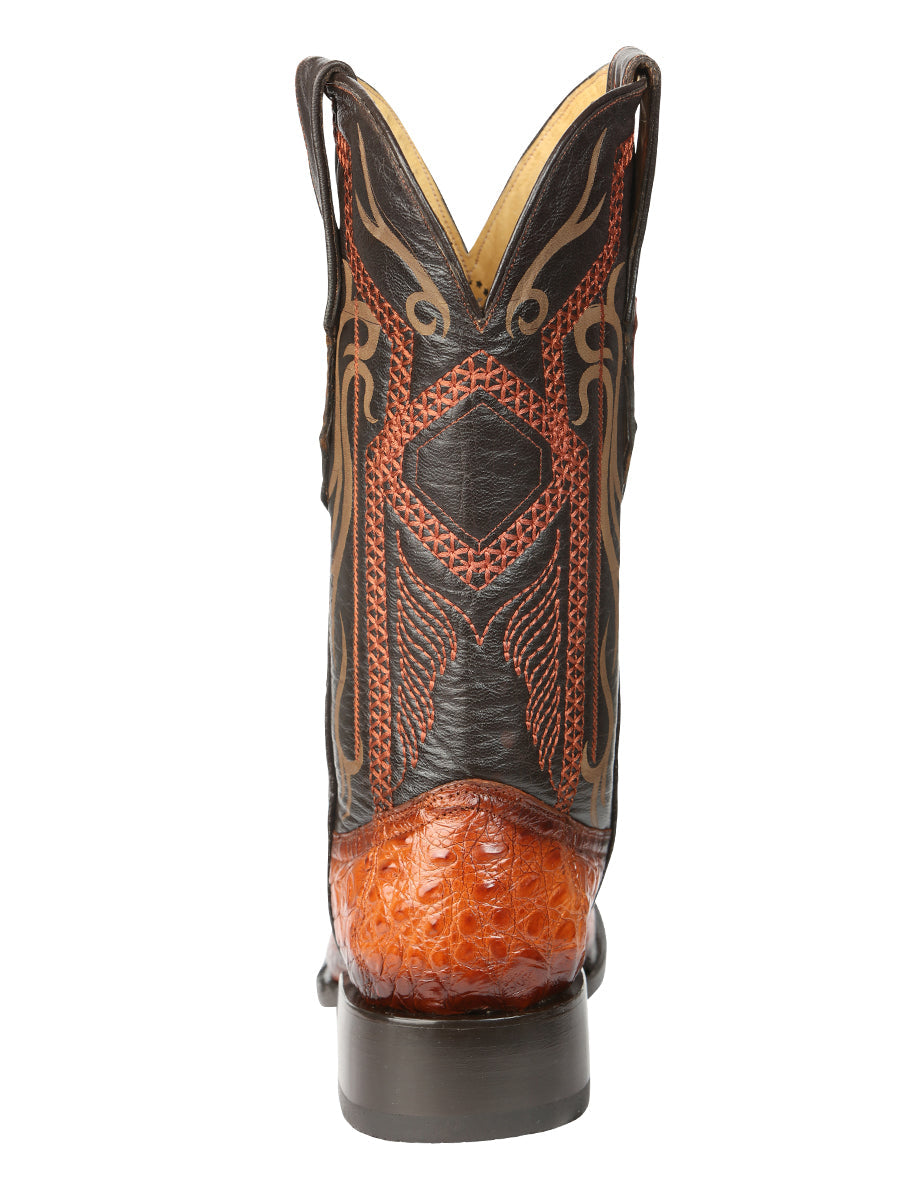 El General Men's Exotic Caiman Belly Cowboy Boots - Cognac 45080 — view 7
