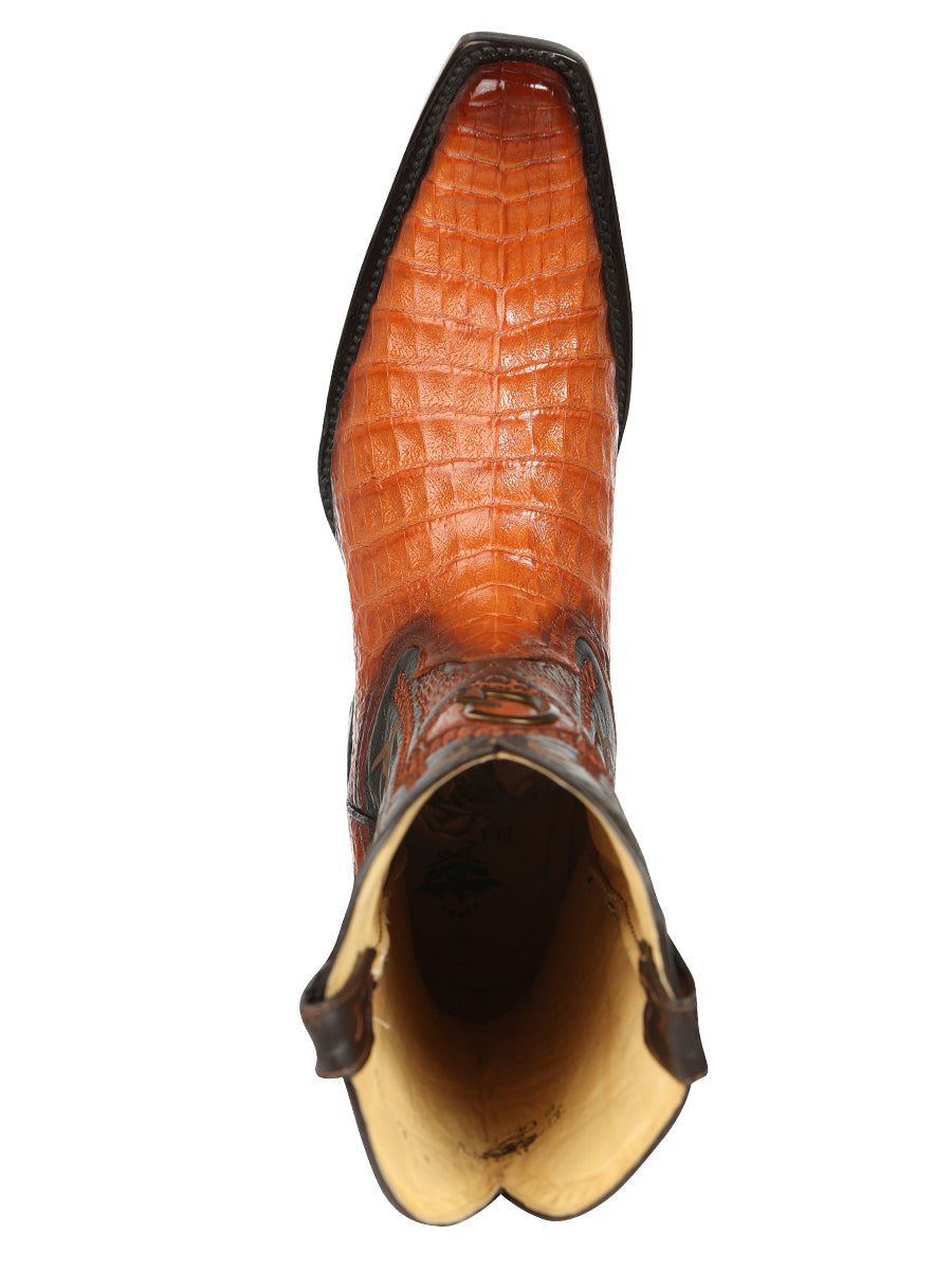 El General Men's Exotic Caiman Belly Cowboy Boots - Cognac 45080 — view 8