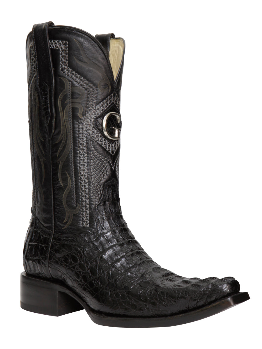 El General Men's Exotic Hornback Caiman Cowboy Boots - Black 45081 — view 2