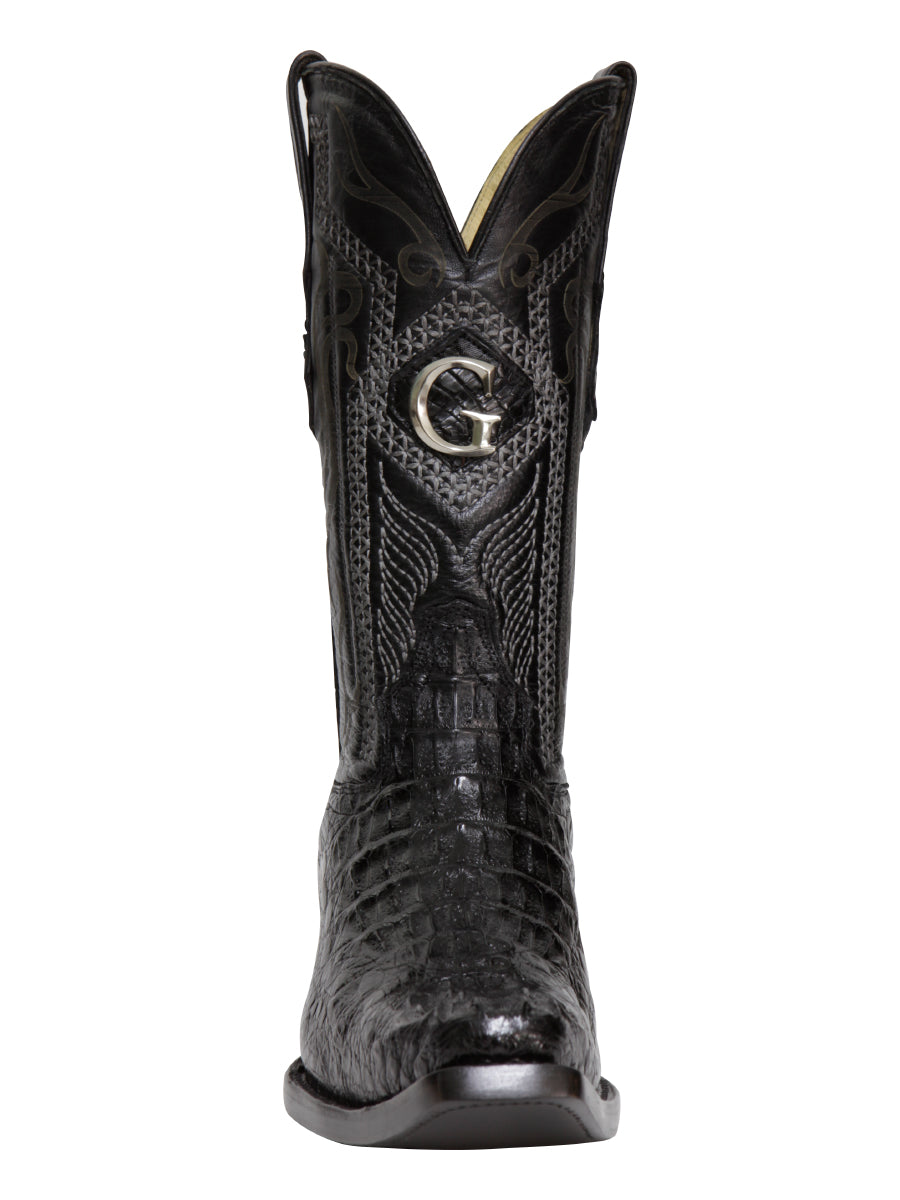 El General Men's Exotic Hornback Caiman Cowboy Boots - Black 45081 — view 4