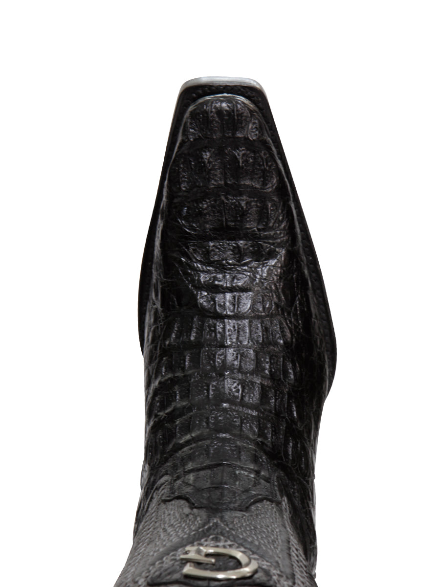 El General Men's Exotic Hornback Caiman Cowboy Boots - Black 45081 — view 5