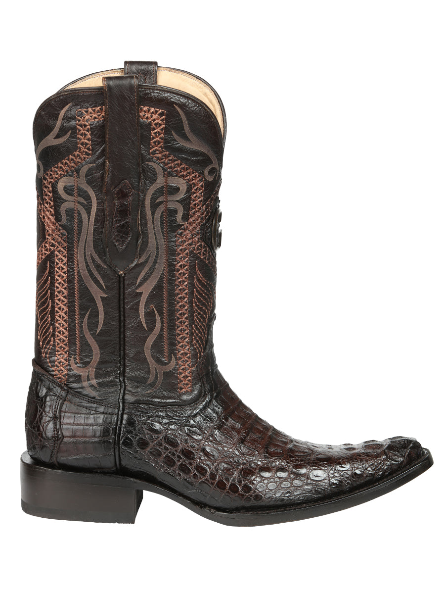 El General Men's Exotic Hornback Caiman Cowboy Boots - Brown 45082 — view 3