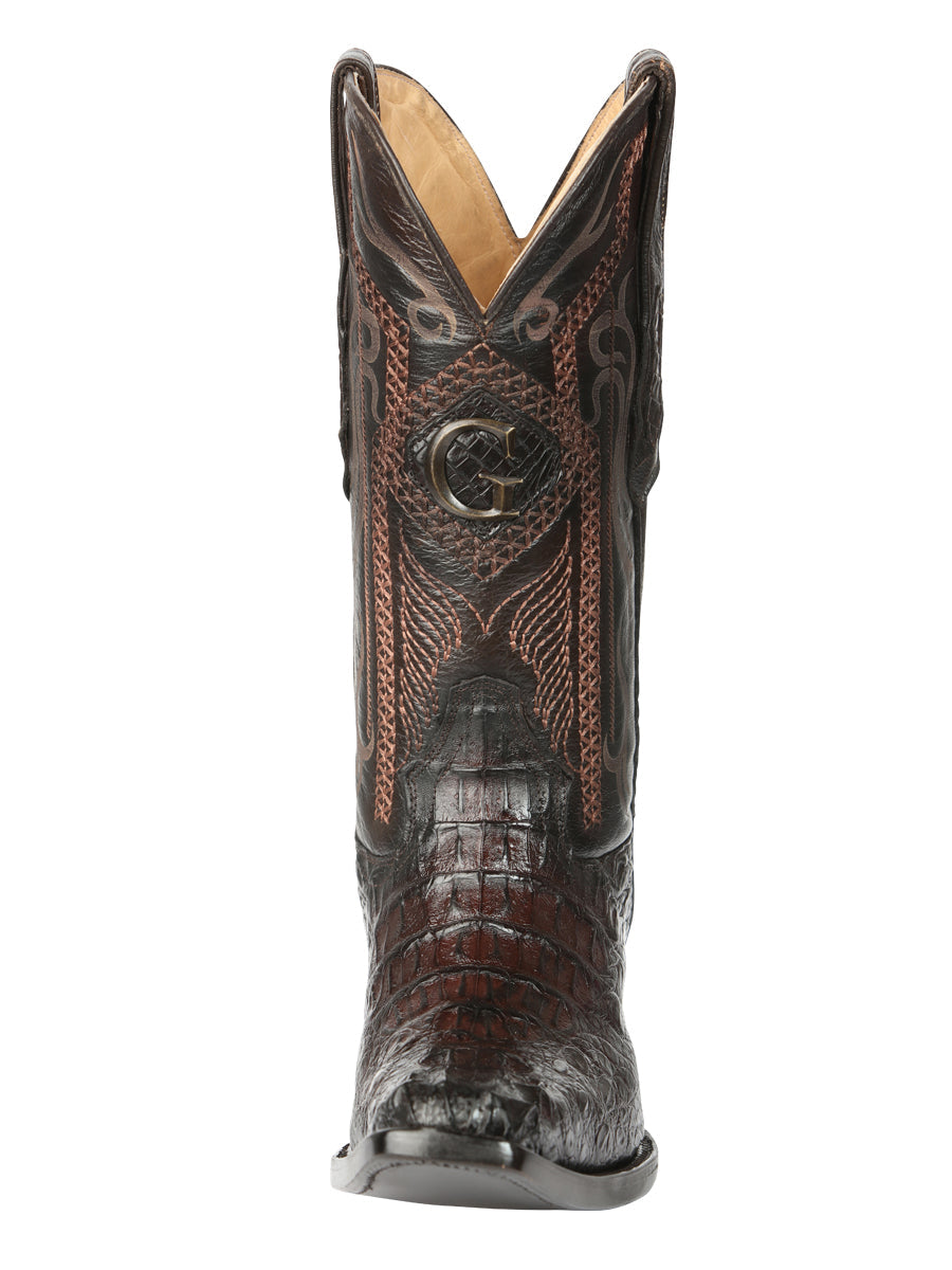 El General Men's Exotic Hornback Caiman Cowboy Boots - Brown 45082 — view 4