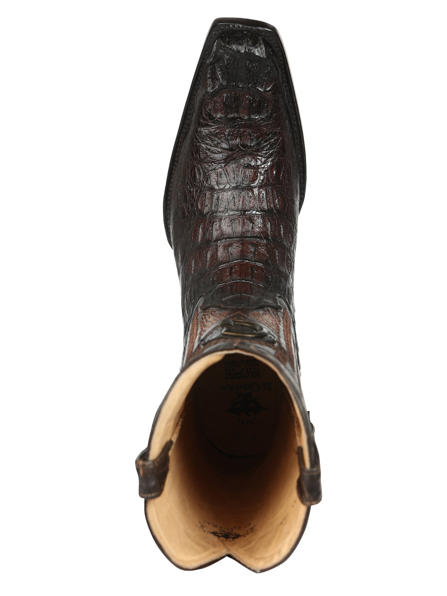 El General Men's Exotic Hornback Caiman Cowboy Boots - Brown 45082 — view 8