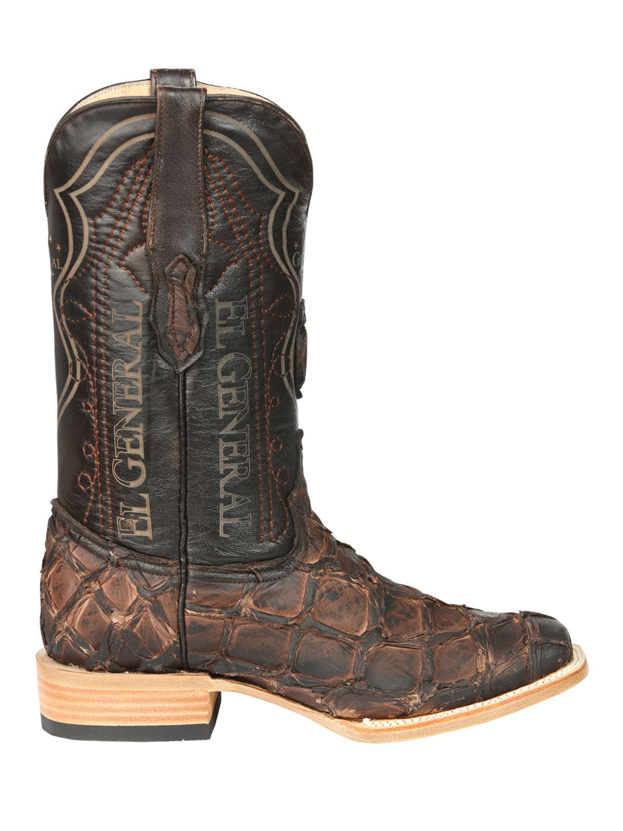 El General Men's Exotic Monster Fish Rodeo Cowboy Boots - Brown 45084 — view 3