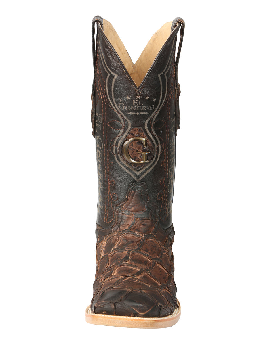 El General Men's Exotic Monster Fish Rodeo Cowboy Boots - Brown 45084 — view 4