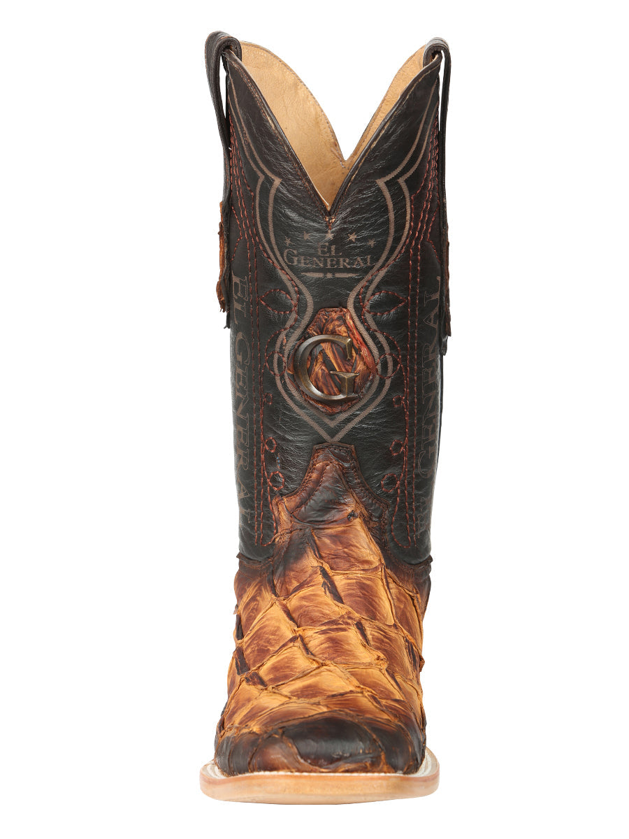 El General Men's Exotic Monster Fish Rodeo Cowboy Boots - Cognac 45085 — view 4