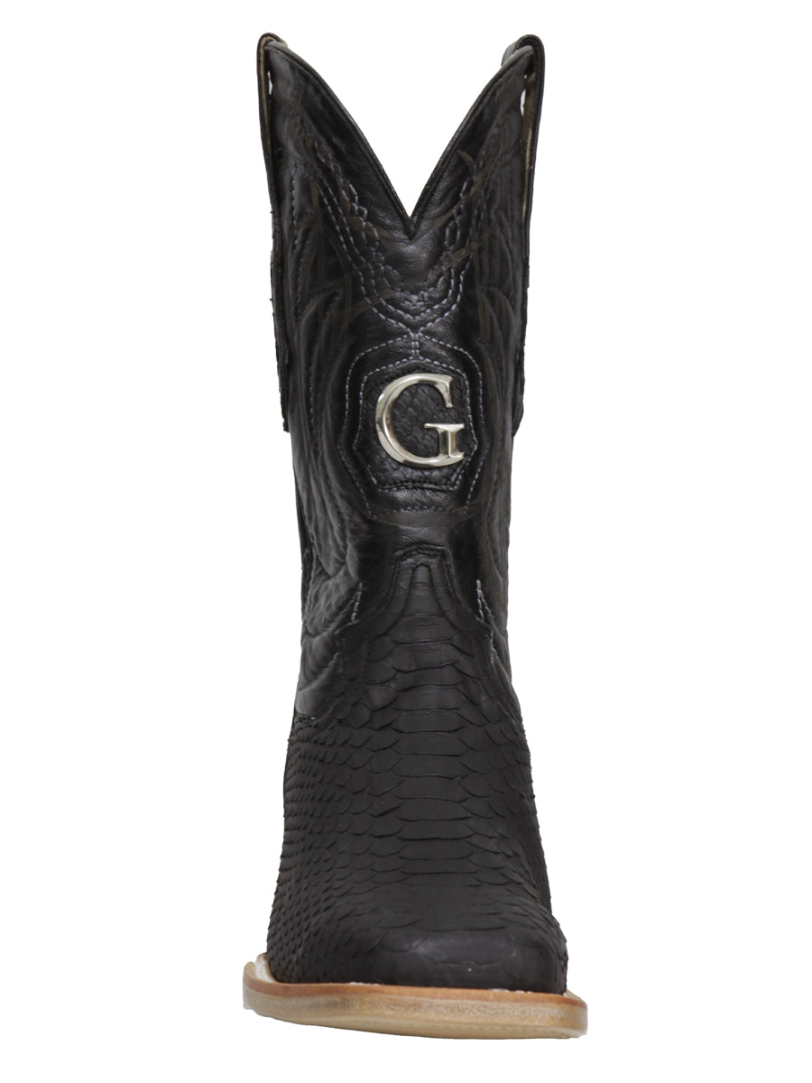 El General Men's Exotic Python Rodeo Boots - Black 45089 — view 3