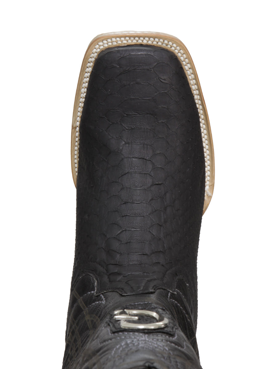 El General Men's Exotic Python Rodeo Boots - Black 45089 — view 4