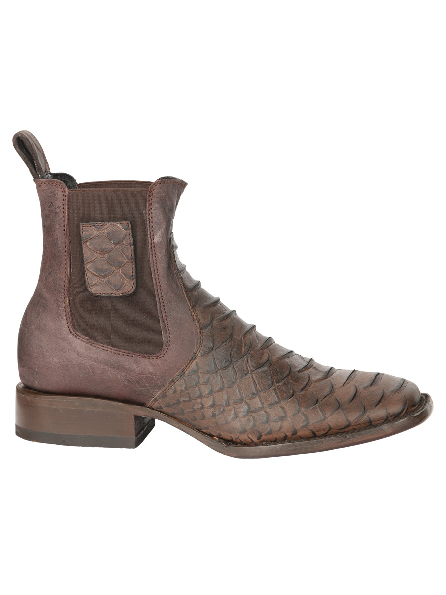 El General Men’s Python Imitation Brown Ankle Boots 45092 — view 6