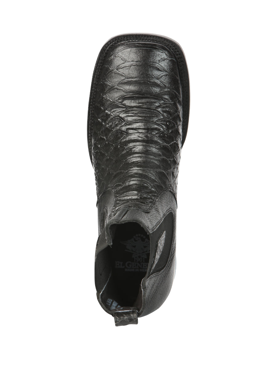 El General Men’s Python Imitation Black Ankle Boots 45093 — view 3