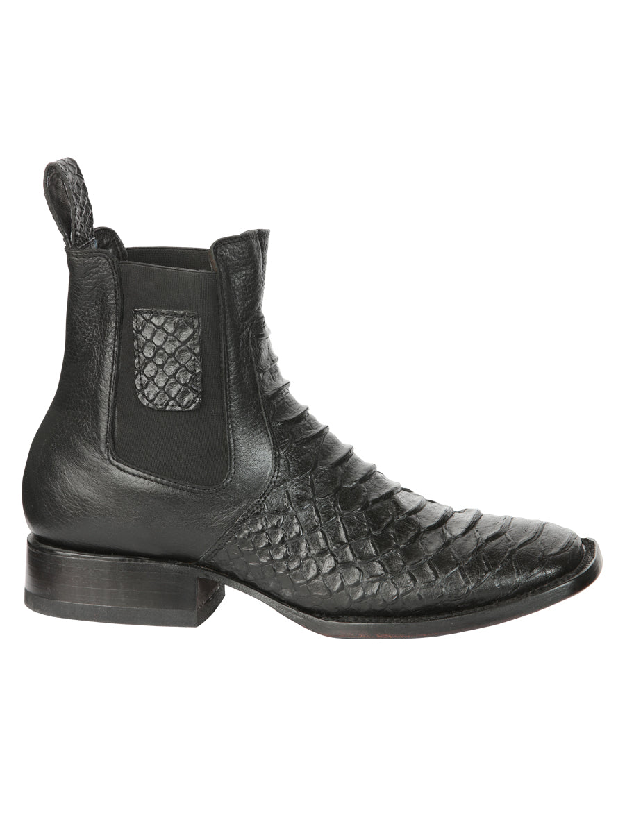 El General Men’s Python Imitation Black Ankle Boots 45093 — view 6