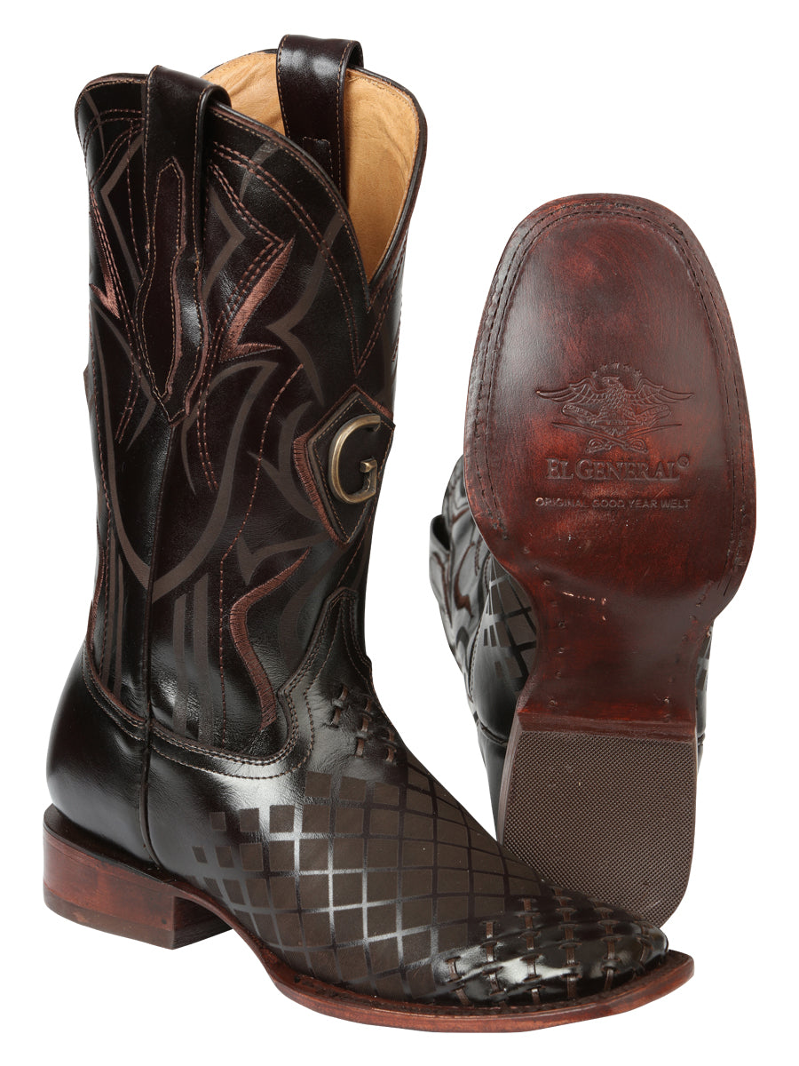 Men's Rodeo Boots - El General Pull-Up Leather - Brown 45173 — view 4
