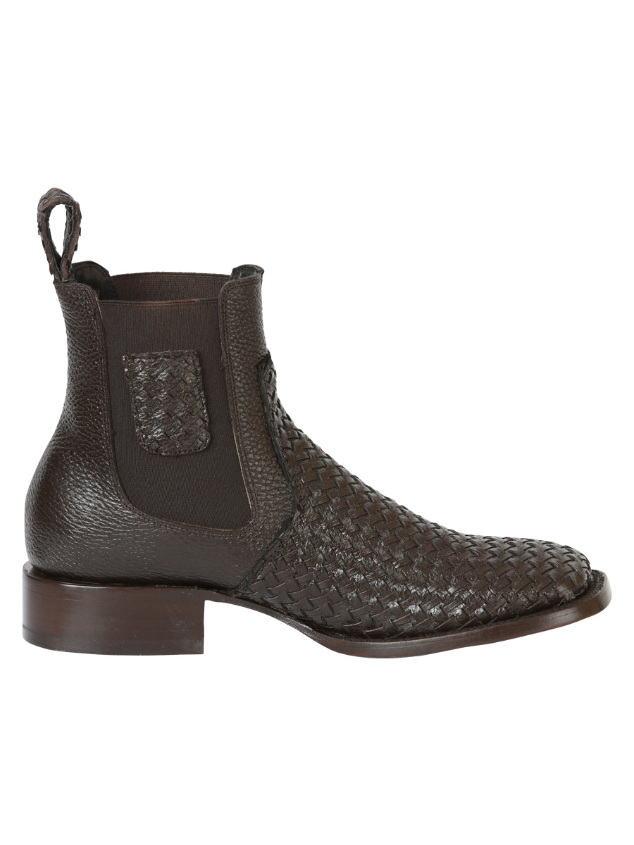 El General Men’s Rodeo Brown Petatillo Woven Ankle Boots 45177 — view 6