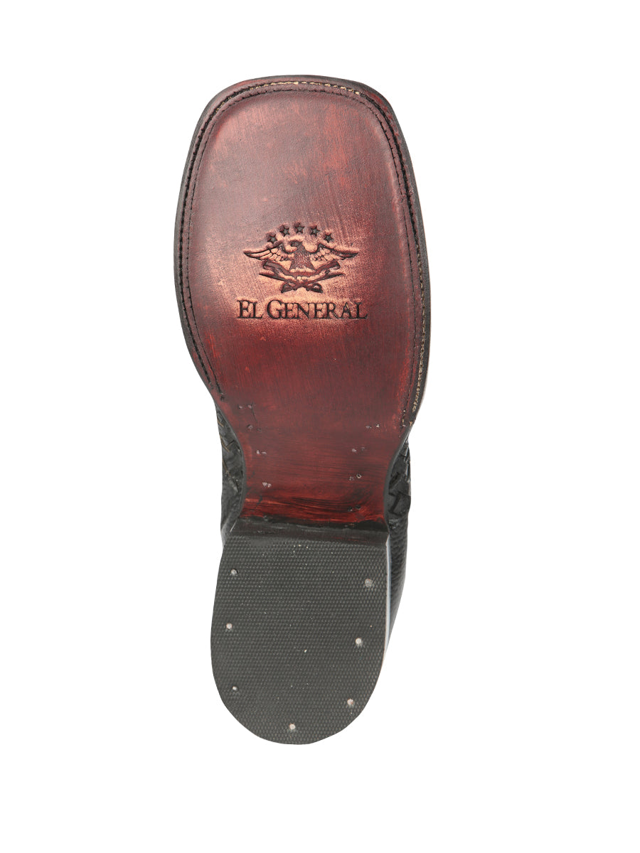 El General Men’s Rodeo Black Petatillo Woven Ankle Boots 45181 — view 4