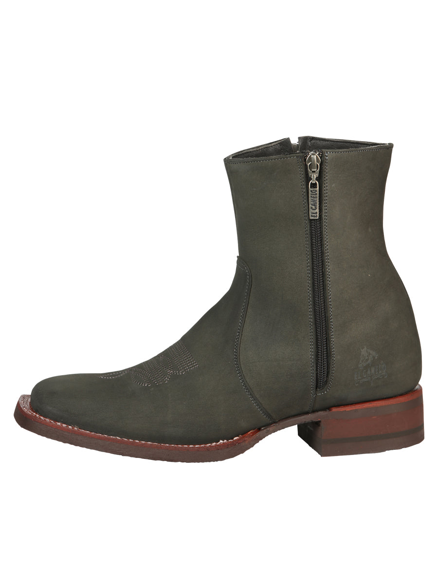 El Canelo Men’s Ankle Boots - Nobuck Gray 45213 — view 2