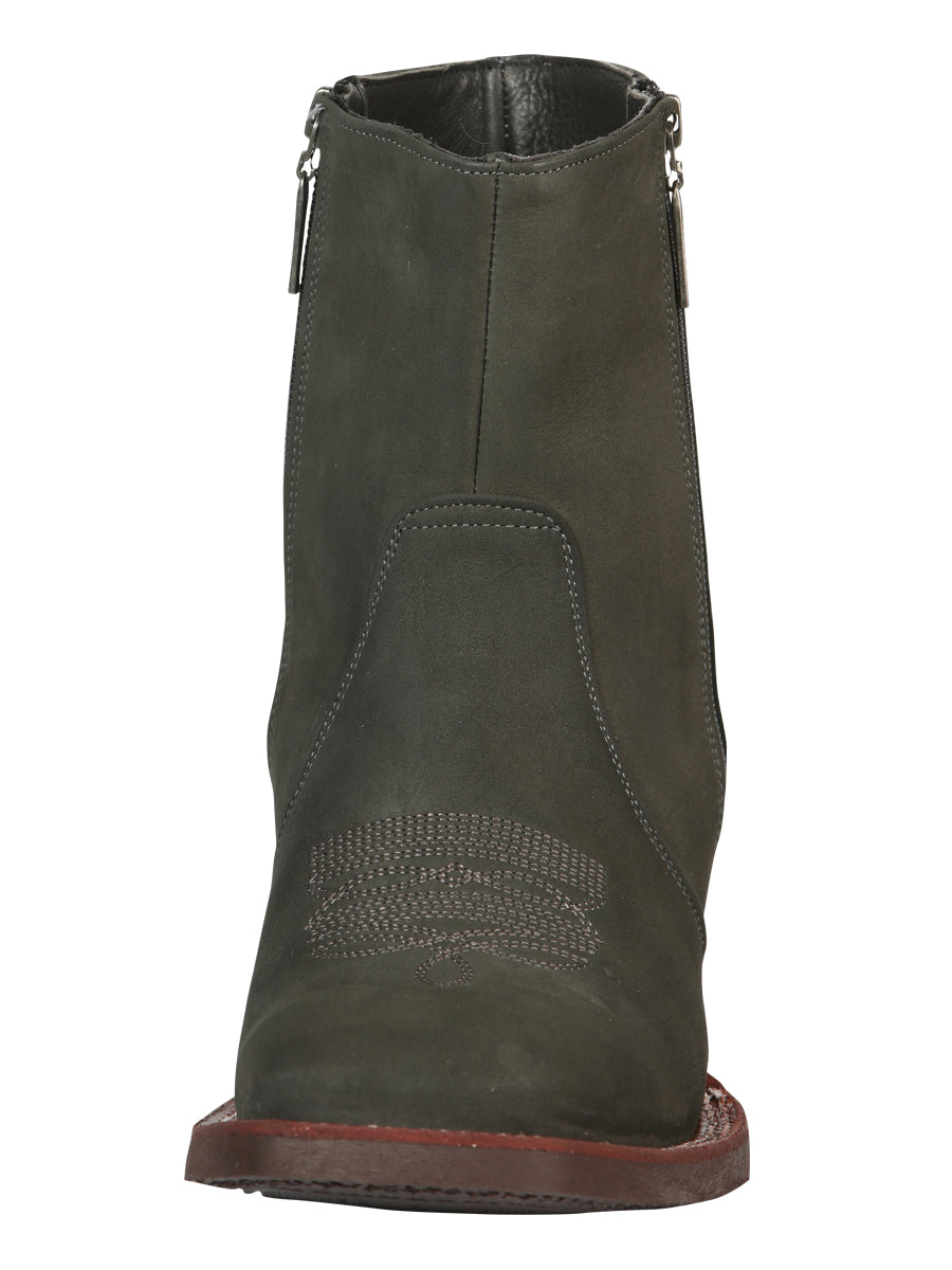 El Canelo Men’s Ankle Boots - Nobuck Gray 45213 — view 4