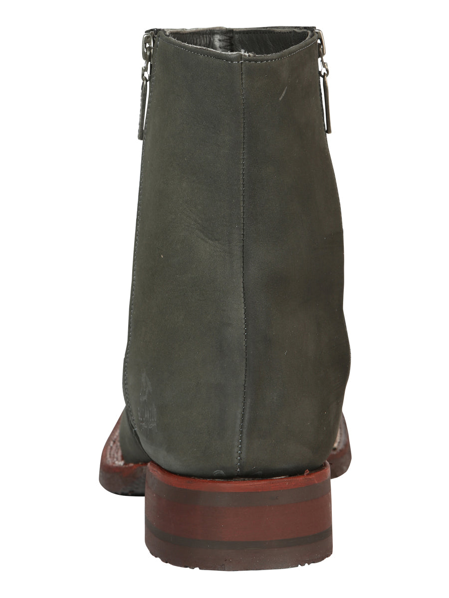El Canelo Men’s Ankle Boots - Nobuck Gray 45213 — view 5