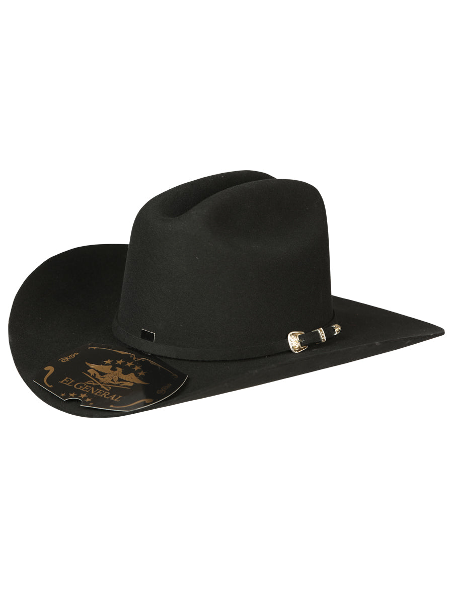 El General 50X Premium Wool Cowboy Hat Made in Mexico - "Sinaloa" Black 45247