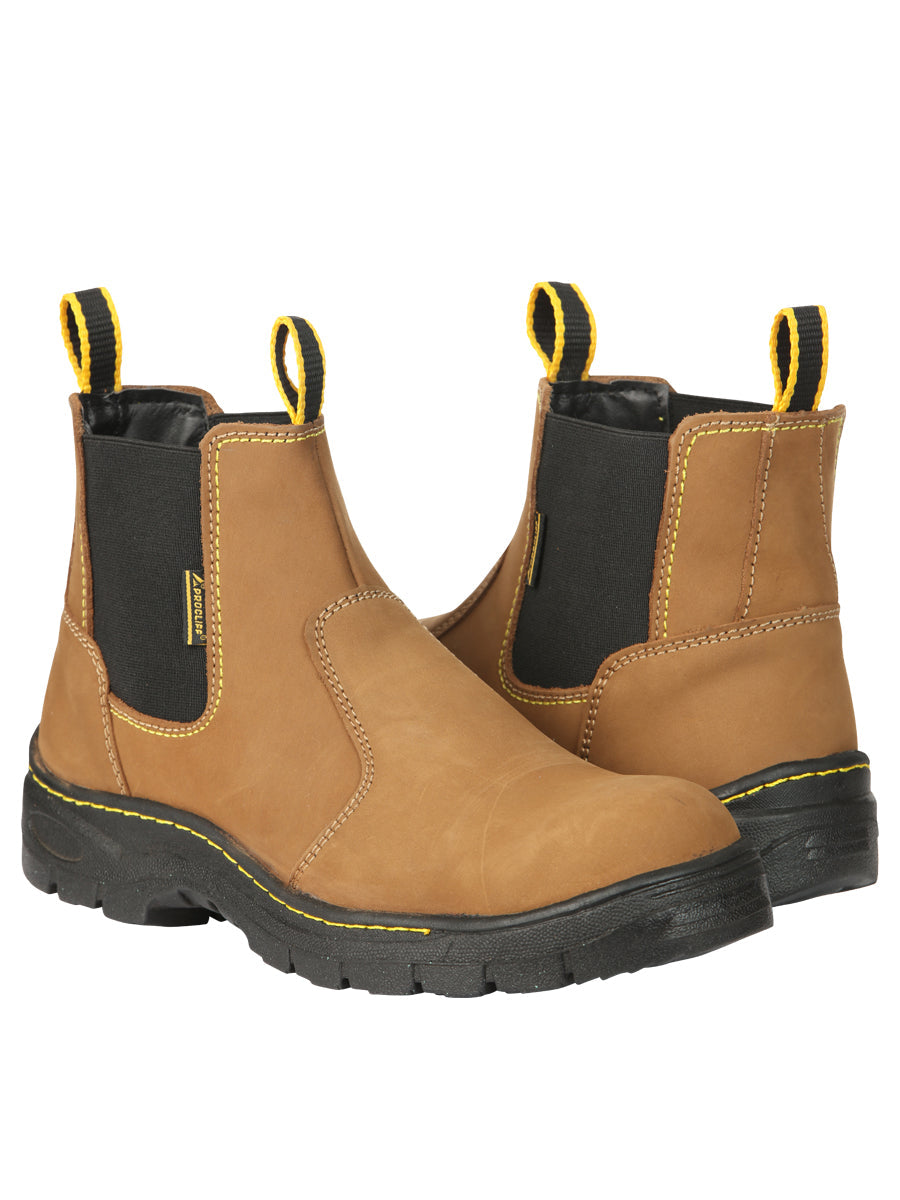 ProCliff Men’s Steel Toe Slip on Work Shoes - Made in Mexico - Nubuck Maple 45284 — view 3