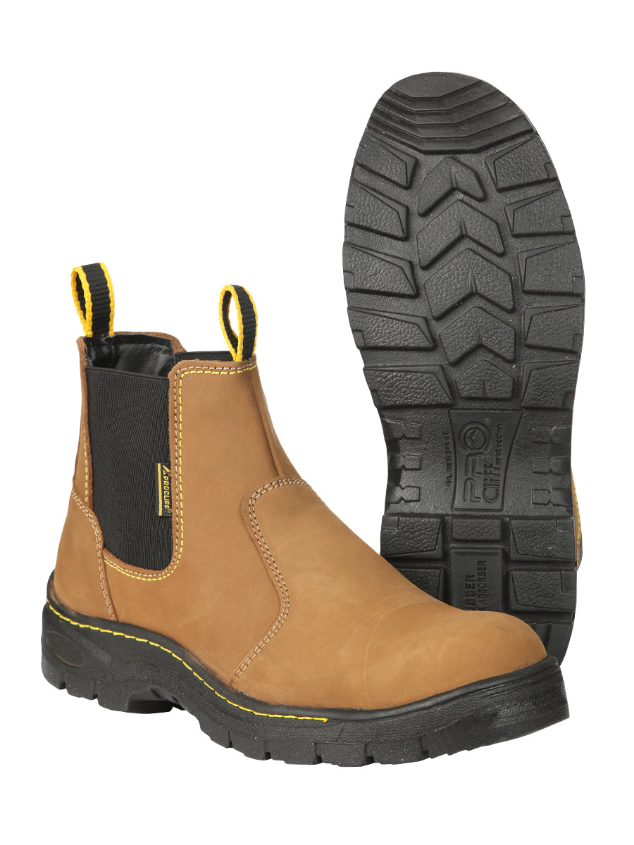 ProCliff Men’s Steel Toe Slip on Work Shoes - Made in Mexico - Nubuck Maple 45284 — view 4