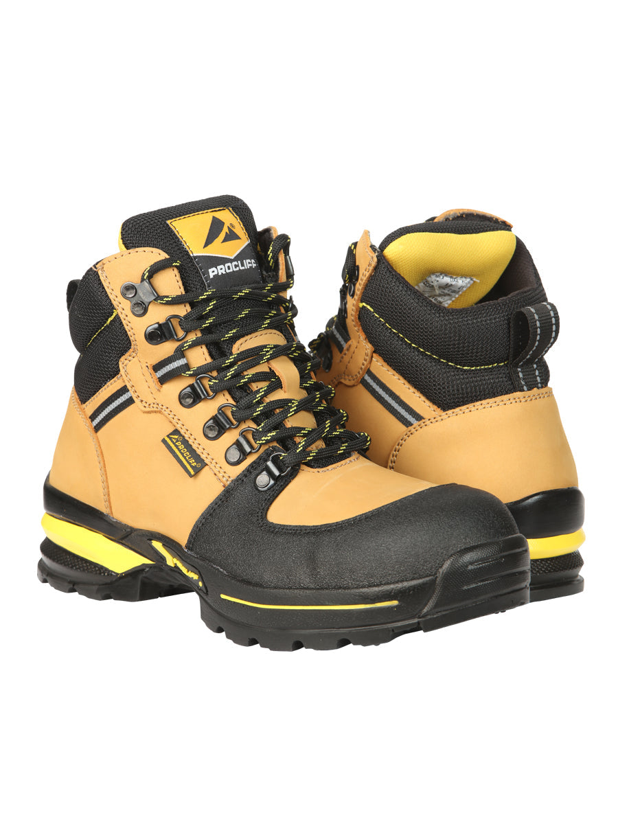 ProCliff Men’s Steel Toe Work Shoes with Laces - Made in Mexico - Nubuck Honey 45285 — view 2
