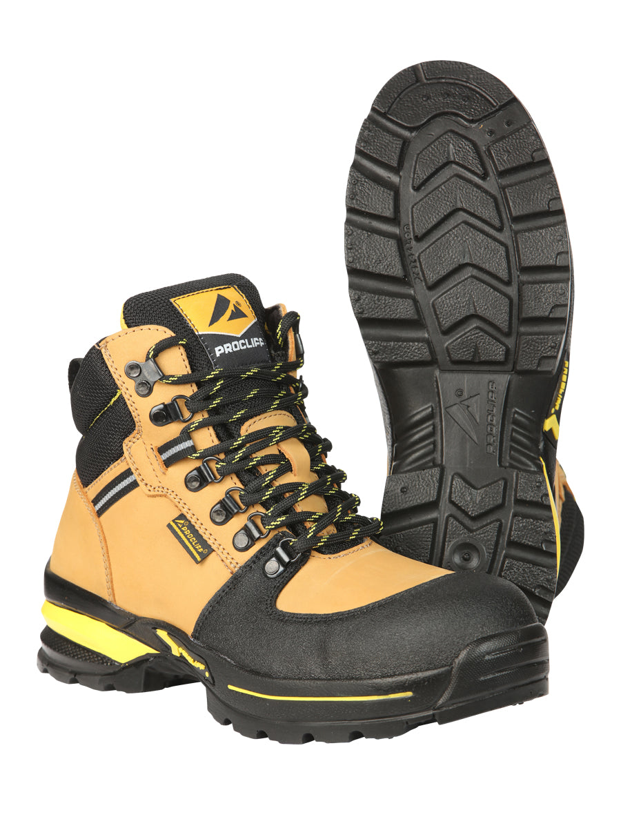 ProCliff Men’s Steel Toe Work Shoes with Laces - Made in Mexico - Nubuck Honey 45285 — view 3